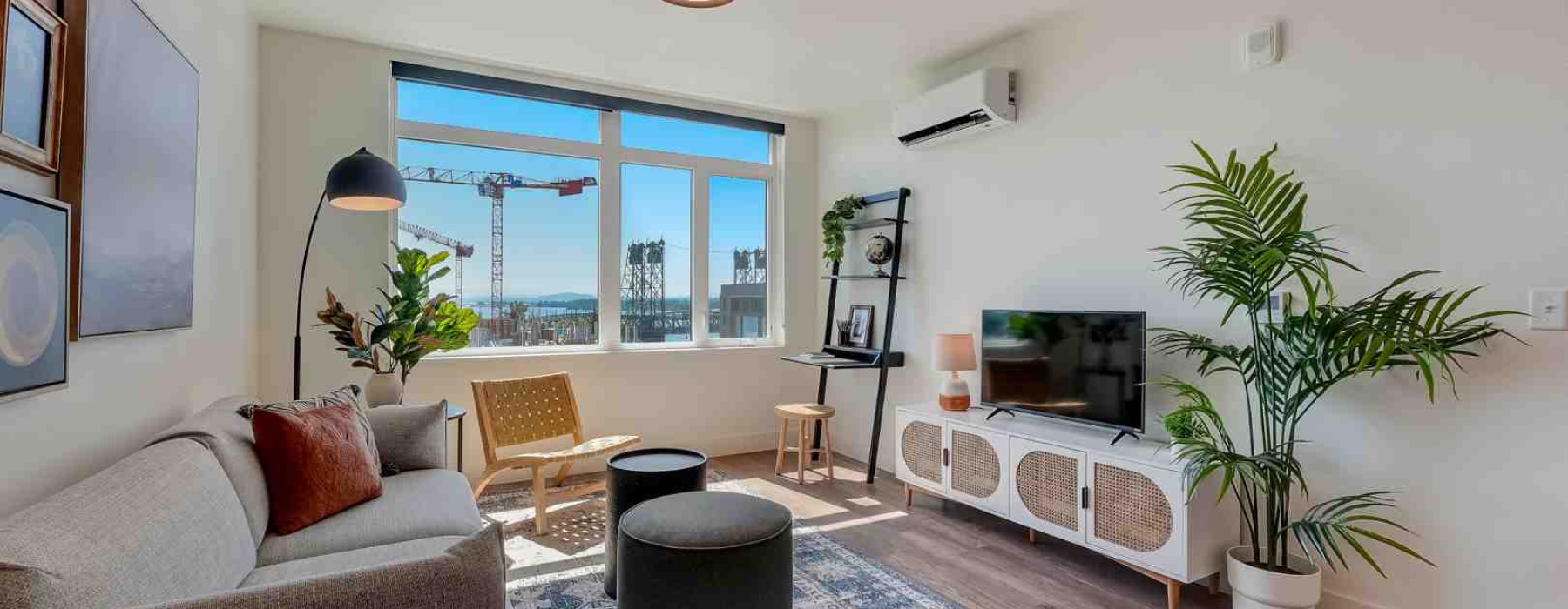 corporate housing Vancouver furnished apartment living room