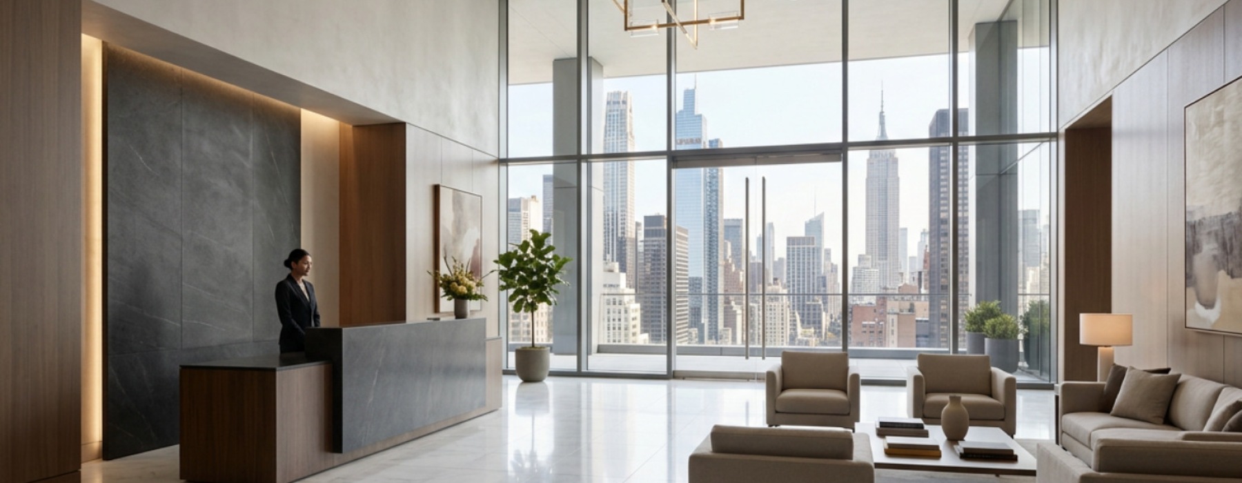 nyc apartment building lobby design modern