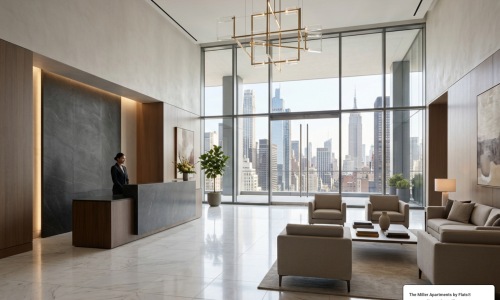 nyc apartment building lobby design modern