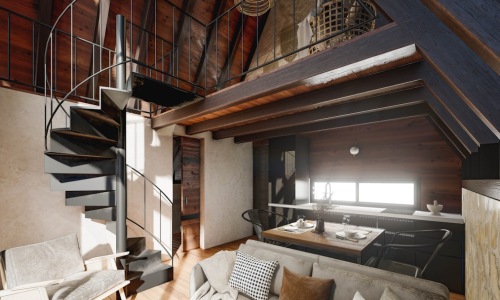 industrial loft living room - industrial loft for rent