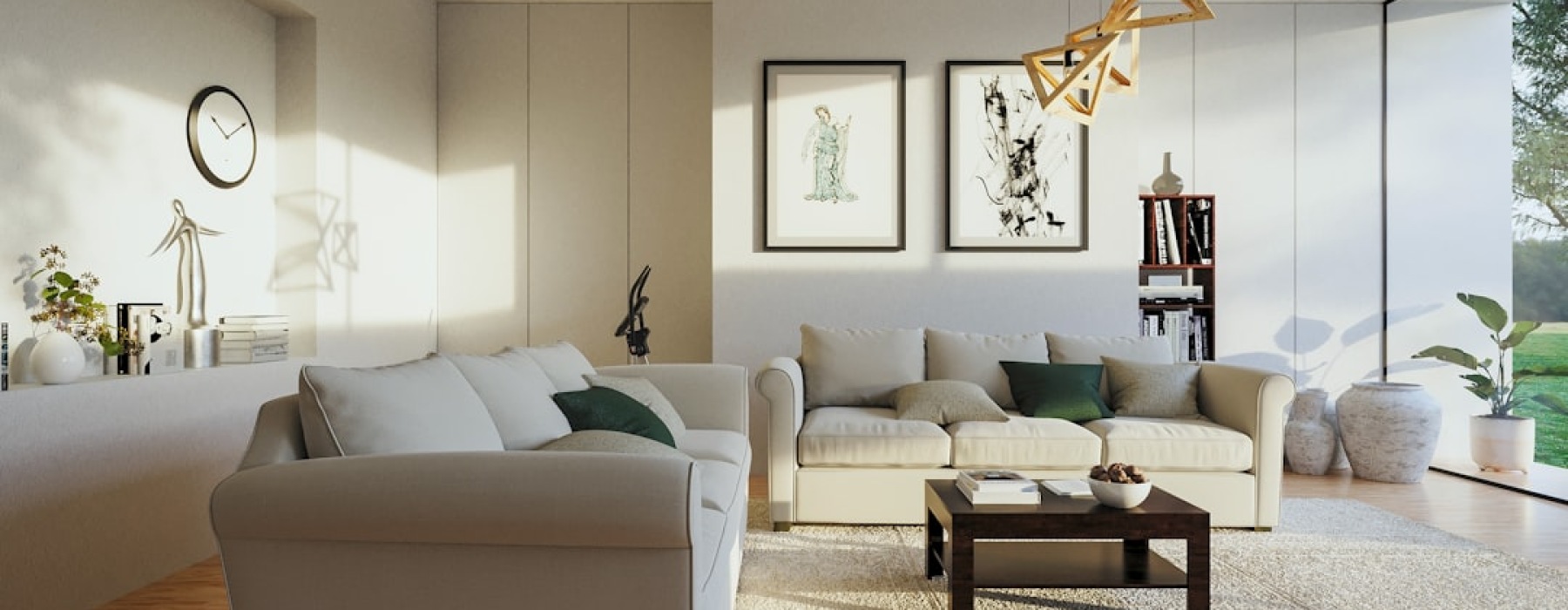 spacious modern 1 BHK apartment living room - 1 bhk plan in 1200 sq ft